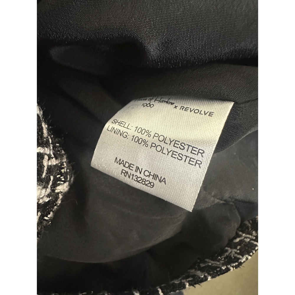 Revolve x House of Harlow Tweed Moto Zip Cropped Jacket XL Blk Wht Biker Chic - Picture 11 of 16